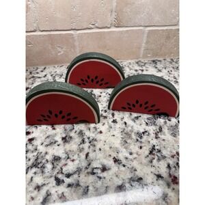 Vintage Home Interior Watermelon Slices Wooden Shelf Sitter/Wall Hanging NEW